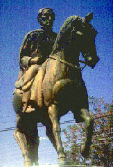 Statue of Padre Kino presently located at Imuris plaza, Magdalena